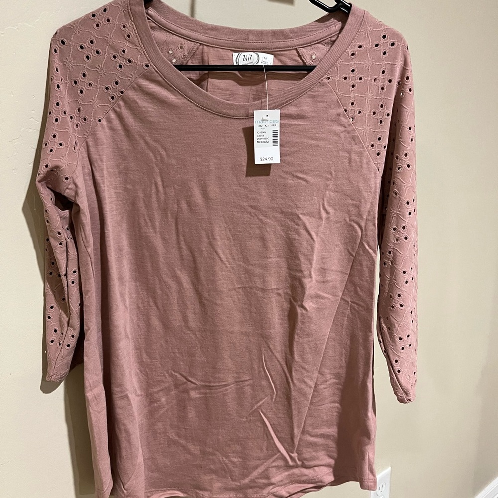 Maurices - 3/4 Eyelet Top
